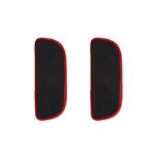 케이엠모터스 차량용 스웨이드 편하니 무릎쿠션 2p, 블랙 + 레드라인