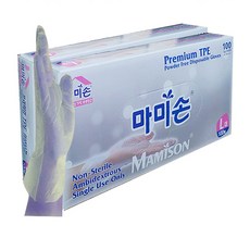 Mamison 優質TPE衛生手套 L 100張, 100個, 2盒
