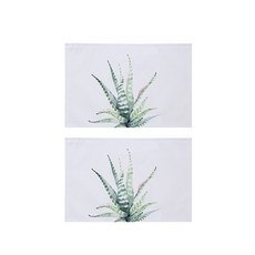 復古風格樹葉插畫亞麻餐墊2入, 07, 30 x 45 cm