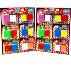 橡皮黏土橡皮擦 2入, 藍色+紅色+黃色+綠色+粉色+紫色, 12盒