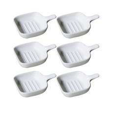 PUKO 迷你方形醬料碟, 白色的, 6個