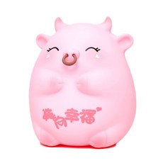 圓點小牛存錢筒 S, 粉色的, 1個