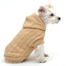 Pet Daily 狗狗時尚日常連帽針織衫, 米色