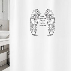 復古風格浴簾 vsc 41 1800*1880mm+不鏽鋼掛鉤 12入+白色掛桿組合, 1套