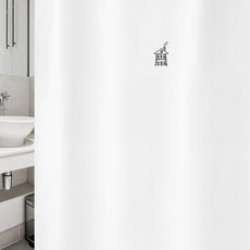 復古風格浴簾 vsc 22 1800*1880mm+不鏽鋼掛鉤 12入+白色掛桿組合, 1套