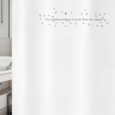 復古風格浴簾 vsc 06 1800*1880mm+不鏽鋼掛鉤 12入+白色掛桿組合, 1套