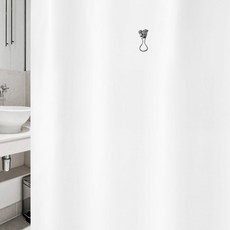 復古風格浴簾 vsc 19 1800*1880mm+不鏽鋼掛鉤 12入+白色掛桿組合, 1套