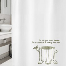 圖案浴簾 1800*1880mm+不鏽鋼掛鉤 12入+白色掛桿組, 1套