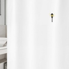 復古風格浴簾 vsc 13 1800*1880mm+不鏽鋼掛鉤 12入+白色掛桿組合, 1套