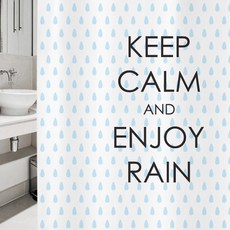 浴簾 KEEP RAIN 1800*1880mm+不鏽鋼掛鉤 12入+白色掛桿組合, 1套