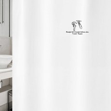 復古風格浴簾 vsc 12 1800*1880mm+不鏽鋼掛鉤 12入+白色掛桿組合, 1套