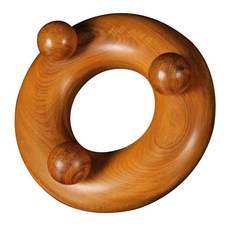 3球刮痧木頭按摩器, 1個, 混合顏色