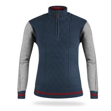 PARK TOWN 男士半拉鍊拼色針織襯衫 RM20W460