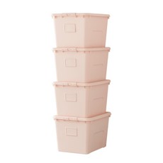 리빙숲 온도 리빙박스, 클레이핑크, 72L, 4개