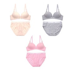 APPLE STORY 彈性棉質無鋼圈內衣3款+內褲3款套組