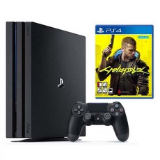 플레이스테이션 PS4 프로 1TB + PS4 사이버펑크 2077 스탠다드 에디션 한글판 세트, 블랙(CUH-7218BB01)