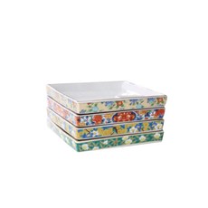 아리타 정사각 나눔 회접시 4종 세트, 혼합색상, 1세트