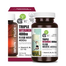 A BOTTLE OF NATURE 3重維生素E膠囊 400IU, 90片, 1個