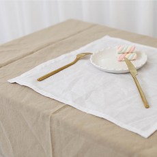 Reverie Life 簡約純淨亞麻廚房巾 M, 純白色, 1個