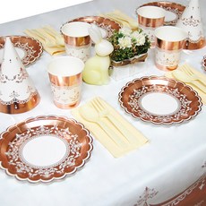 Wow Party Korea 18 厘米盤子派對套組 6 件經典金屬玫瑰金, 1套