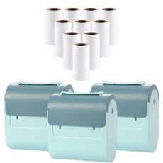 攜帶式迷你滾筒除塵器 藍色 3入+補充裝 6入, 1套
