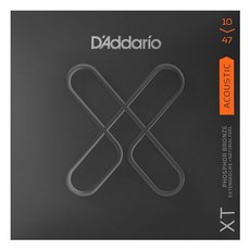 D'Addario XT 優質塗層原聲吉他弦 XT 磷青銅 10-47 超輕, XTAPB1047, 混色
