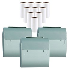 攜帶式迷你滾筒除塵器 綠色 3入+補充裝 6入, 1套