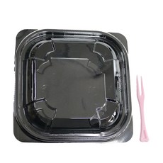 迷你黑色塑膠盒+迷你叉子, 100套