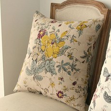 AND COTTON 亞麻壓塊花墊套