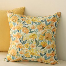 ANDCOTTON 亞麻鮮豔抱枕套, 鬱金香