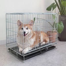 DING DONG PET 狗鍍鉻方形鐵籠, 銀色