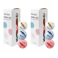 Mito貓咪玩具球 3入, 粉色、藍色、白色, 2套