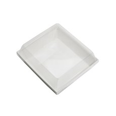 HCN三明治容器 方形白色馬卡龍容器, 100個