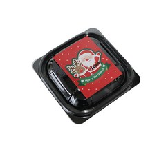 一次性迷你小菜容器 黑色 + 蓋子 + 聖誕節聖誕老人糖果架組合, 300套