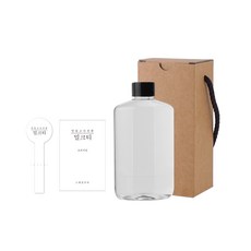 圓形扁平塑膠瓶 250ml+黑色瓶蓋+容器貼紙 簡單韓文奶茶S+瓶蓋封口貼+替換瓶盒, 10組