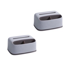 桌上型按壓式面紙盒, 灰色, 2個