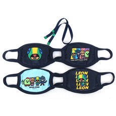 BRAWL STARS 孩童印花口罩 4入+口罩掛繩