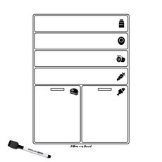 Memo Board 冰箱無痕蜘蛛備忘錄板 白色 + 黑色白板筆套組