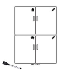 食物清單冰箱貼 白色+黑色白板筆組