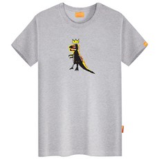 L.LAMO 侏羅紀透氣短袖T恤, 灰色