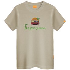 L.LAMO 露營透氣短袖T恤, 米色