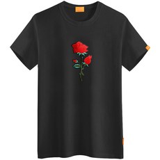 엘라모 장미와펜 통기성 반팔 티셔츠