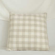 까사베르데 린넨 체크 삼각 등쿠션, 린넨 라지 체크
