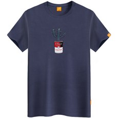 엘라모 남녀공용 통조림 통기성 반팔 티셔츠