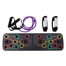 슈팅스타 멀티 푸쉬업 바 보드 + 그립 2p + 스트레칭 밴드 2p 세트, 푸쉬업보드(19 x 66.5 cm), 그립(17 x 9 cm)