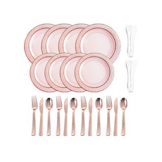 SSGSSAK 多用途派對盤 閃亮款 XL號 4入+M號 4入+ 餐具 4入+公共叉子 2入組, 1套