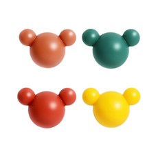 可愛熊熊造型牆壁掛勾, 隨機發貨, 4個