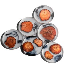 JCP Tradition 樹輪造型杯墊 圓形 6入, 混合顏色