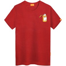 L.LAMO Cat in the Can 透氣短袖T恤, 紅色