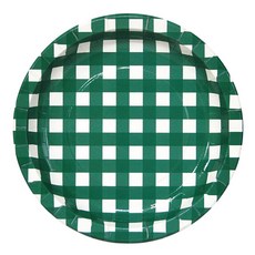 Wow Party Korea 綠色格紋盤 23cm, 6入, 5個